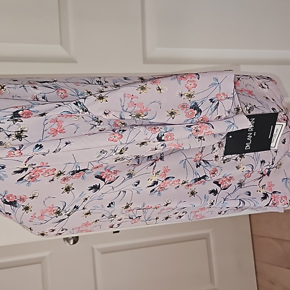 DYLAN RYAN Women Floral Tie Front Blouse Top Tunic Size M Botton Down - Picture 8 of 14